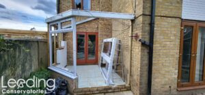 Conservatory Being Built with a dwarf wall